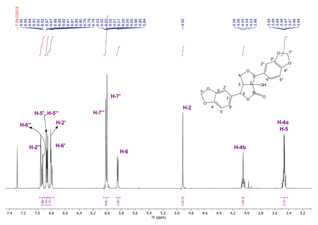 Visualization of NMR spectral data for compound elucidation